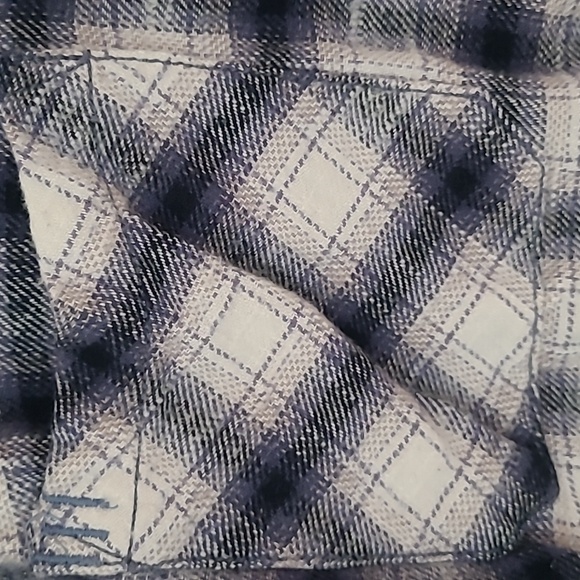 BDG Brixton Flannel Button-Down Shirt Top Plaid Printed Oversized Blue Multi Xs - Picture 3 of 9